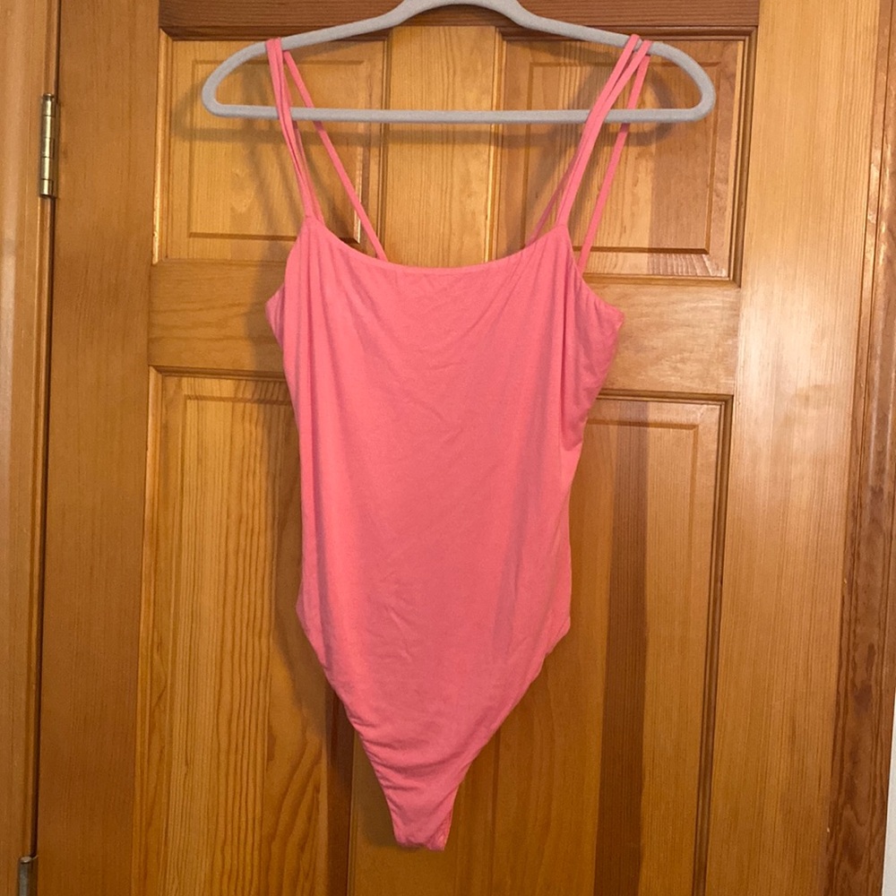 Lovers + Friends NWT pink body suit thong M